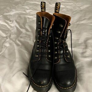 Woman’s Black Leather Dr. martins.  Size 8.  Fits more 8.5